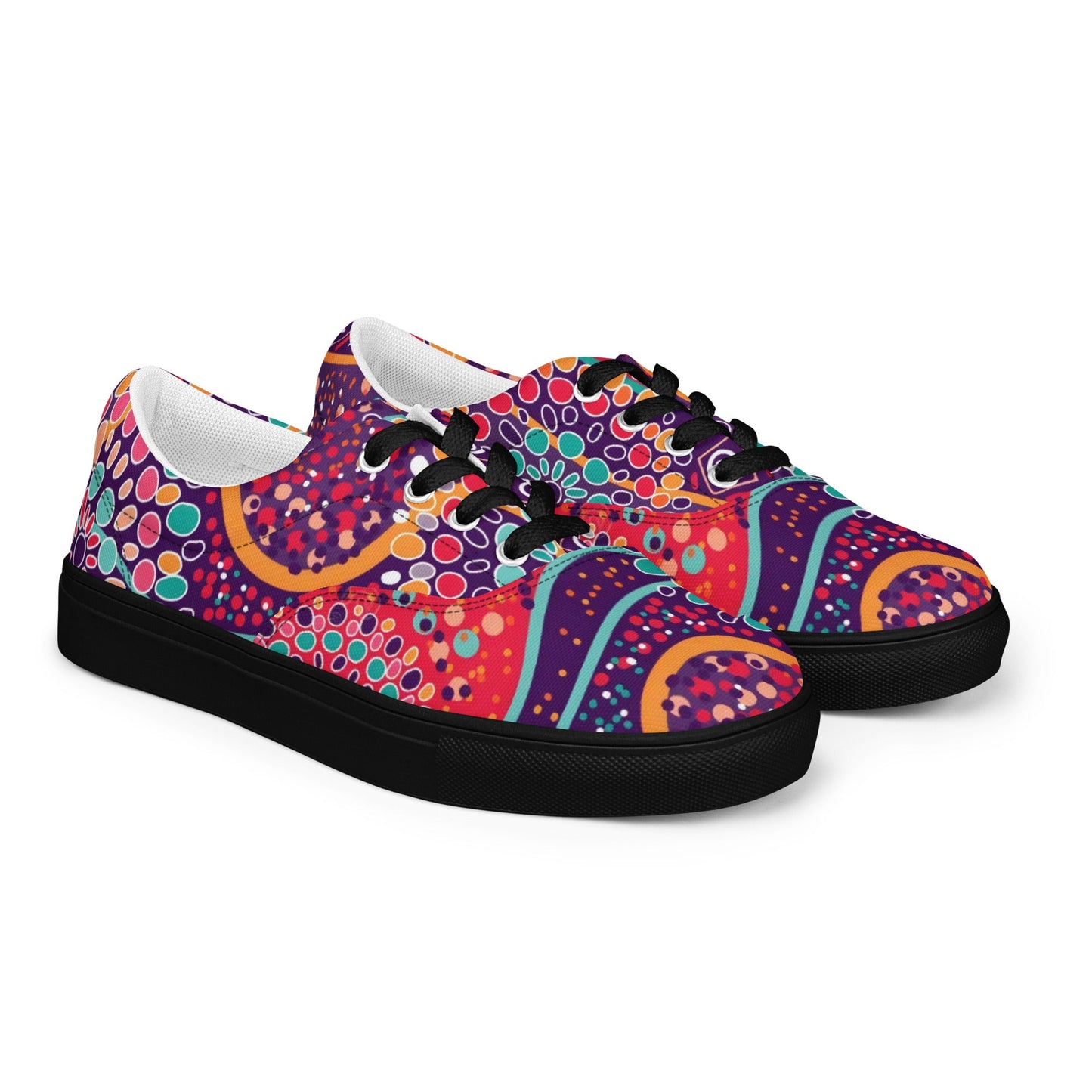 Step Into a Celebration of Color lace - up canvas shoes - T.Eddy’s Art Studio