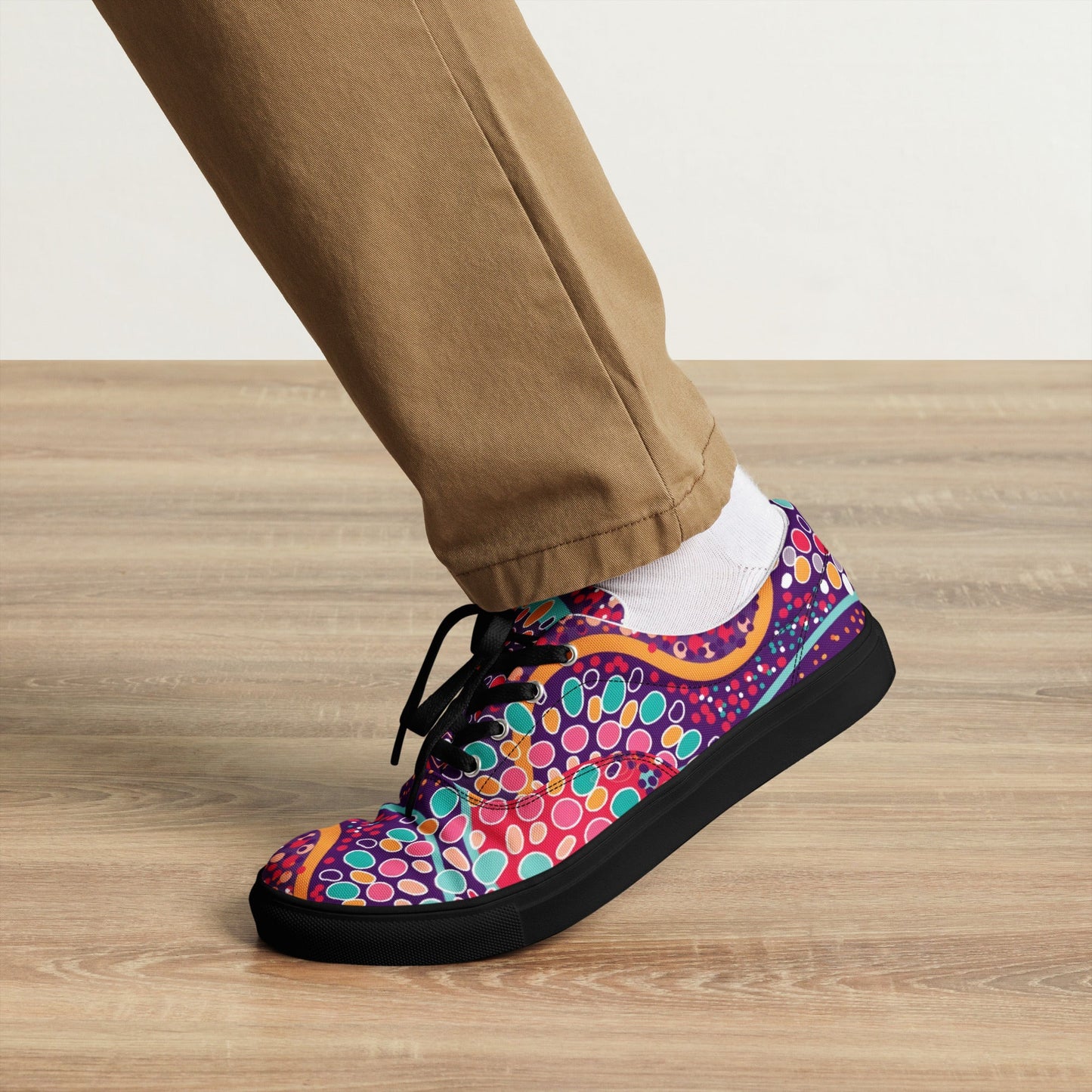 Step Into a Celebration of Color lace - up canvas shoes - T.Eddy’s Art Studio