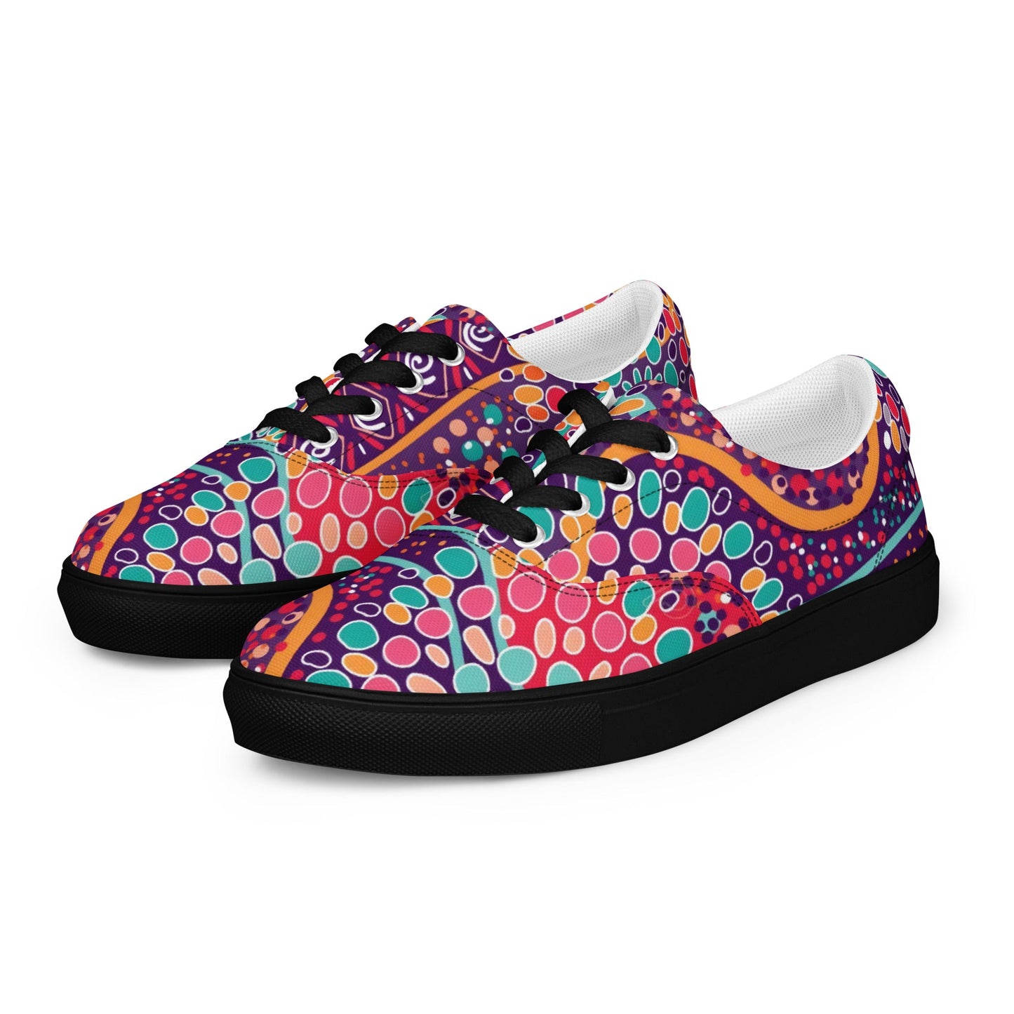 Step Into a Celebration of Color lace - up canvas shoes - T.Eddy’s Art Studio