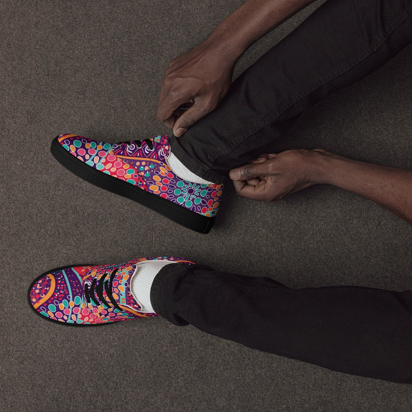 Step Into a Celebration of Color lace - up canvas shoes - T.Eddy’s Art Studio