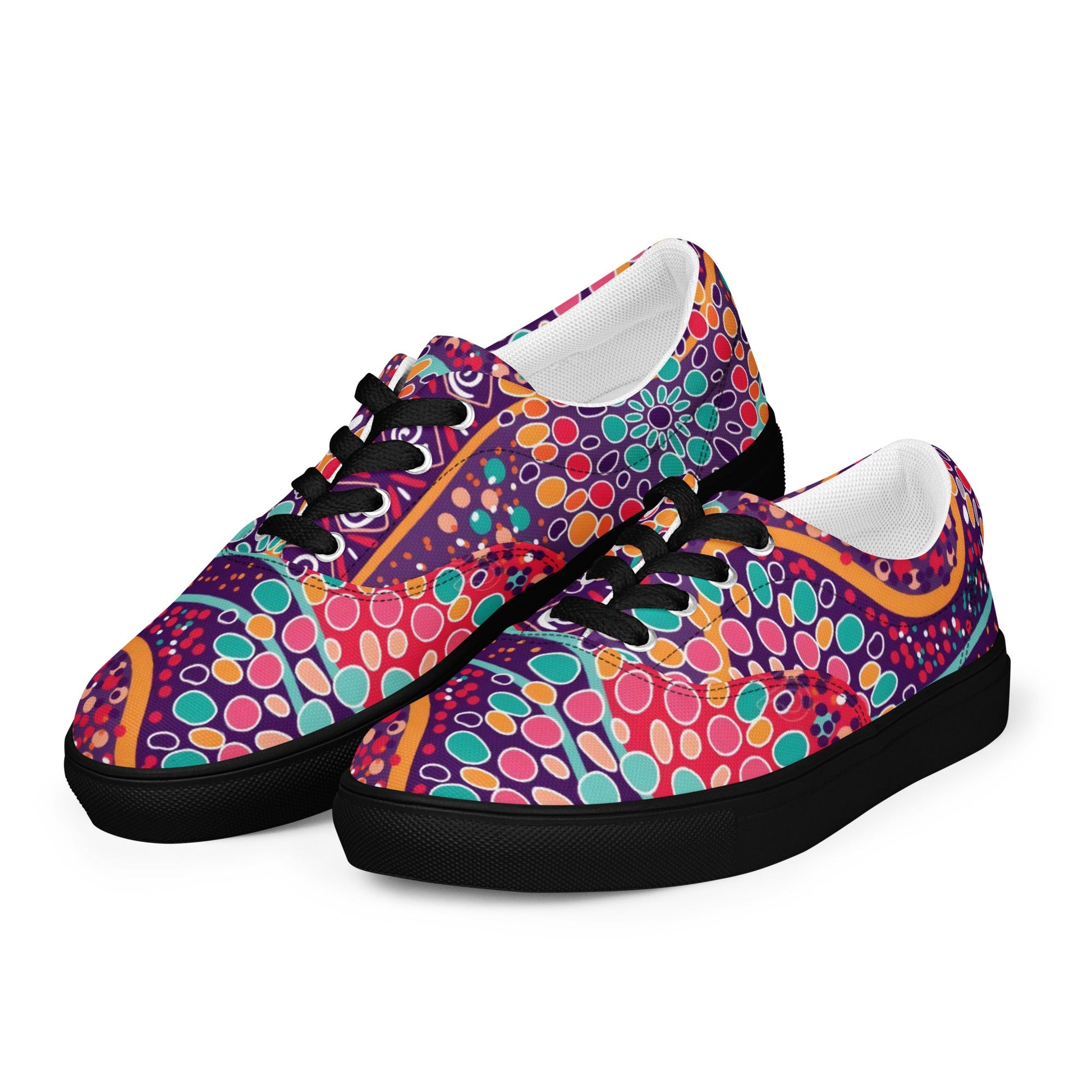 Step Into a Celebration of Color lace - up canvas shoes - T.Eddy’s Art Studio