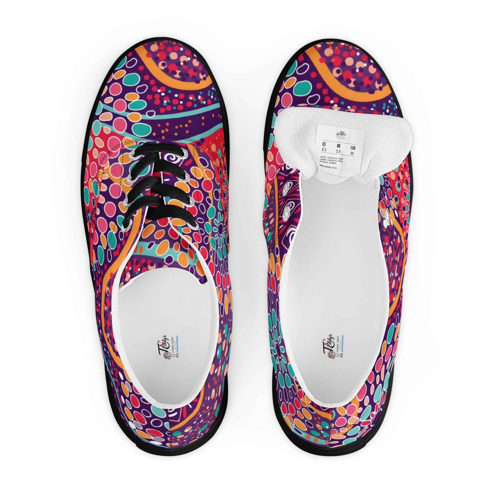 Step Into a Celebration of Color lace - up canvas shoes - T.Eddy’s Art Studio