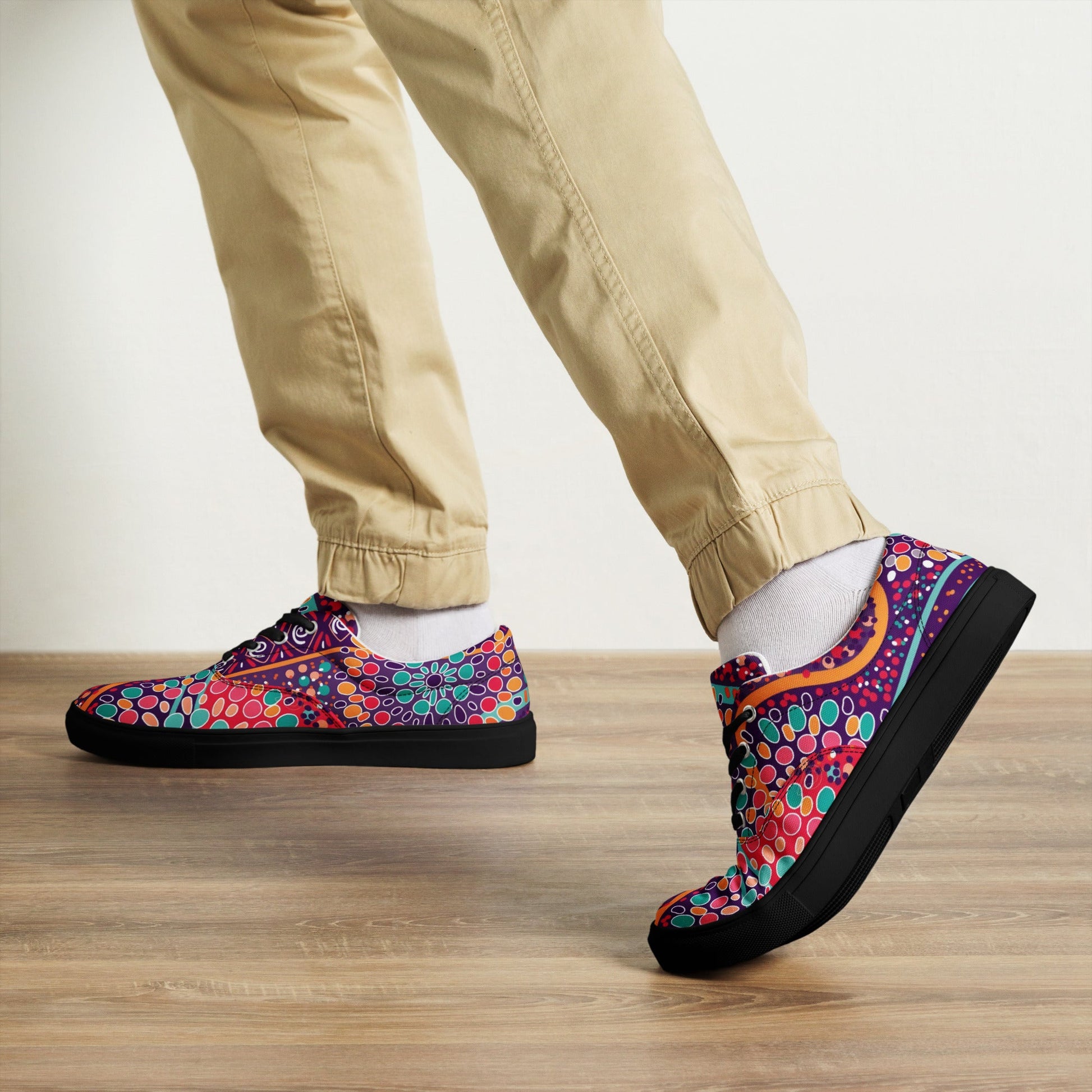 Step Into a Celebration of Color lace - up canvas shoes - T.Eddy’s Art Studio