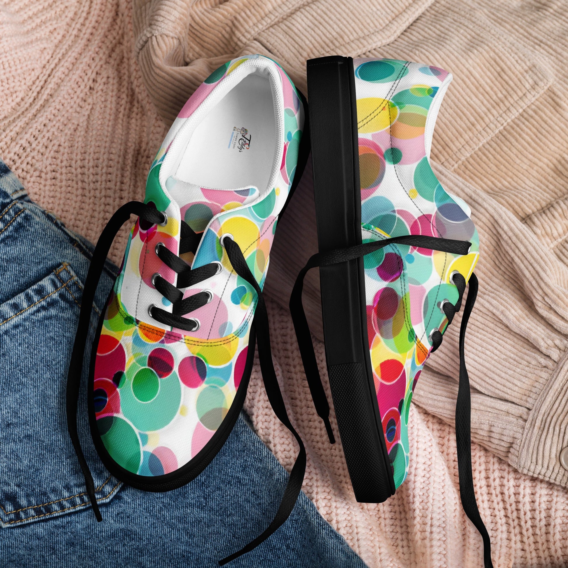 Step Into a world of Bubbles lace - up canvas shoes - T.Eddy’s Art Studio