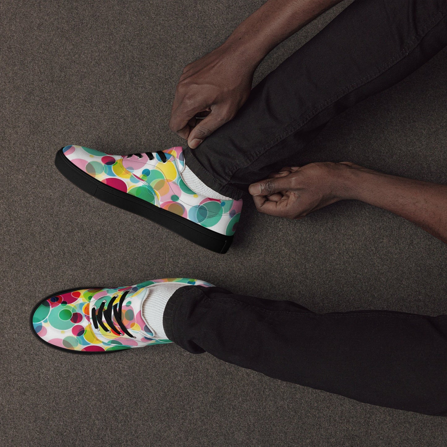 Step Into a world of Bubbles lace - up canvas shoes - T.Eddy’s Art Studio