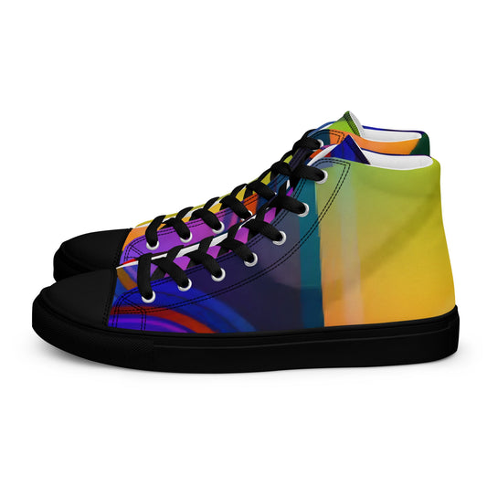 T.Eddy'sArt Studio High - Top Canvas Shoes: Colorful Currents - T.Eddy’s Art Studio