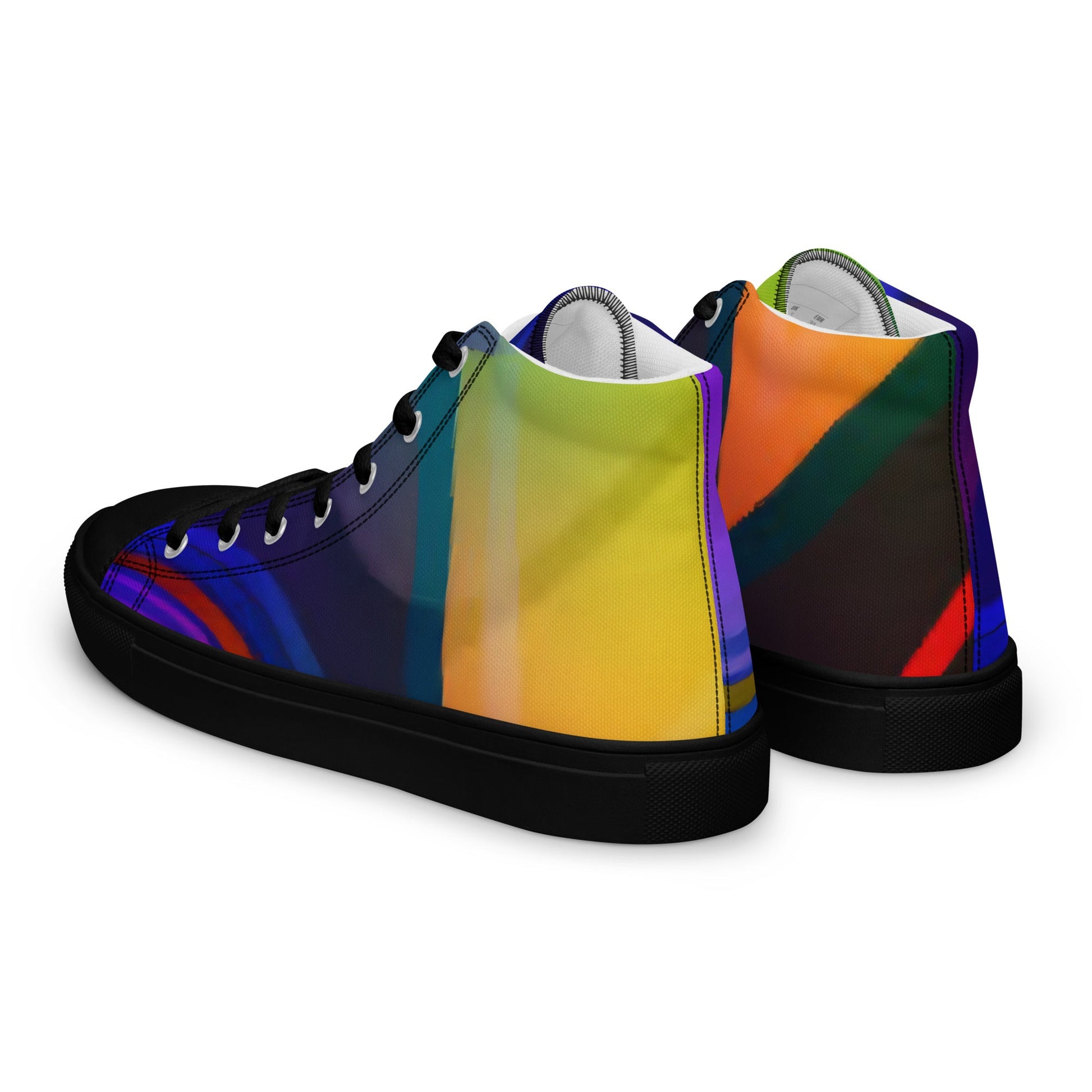 T.Eddy'sArt Studio High - Top Canvas Shoes: Colorful Currents - T.Eddy’s Art Studio