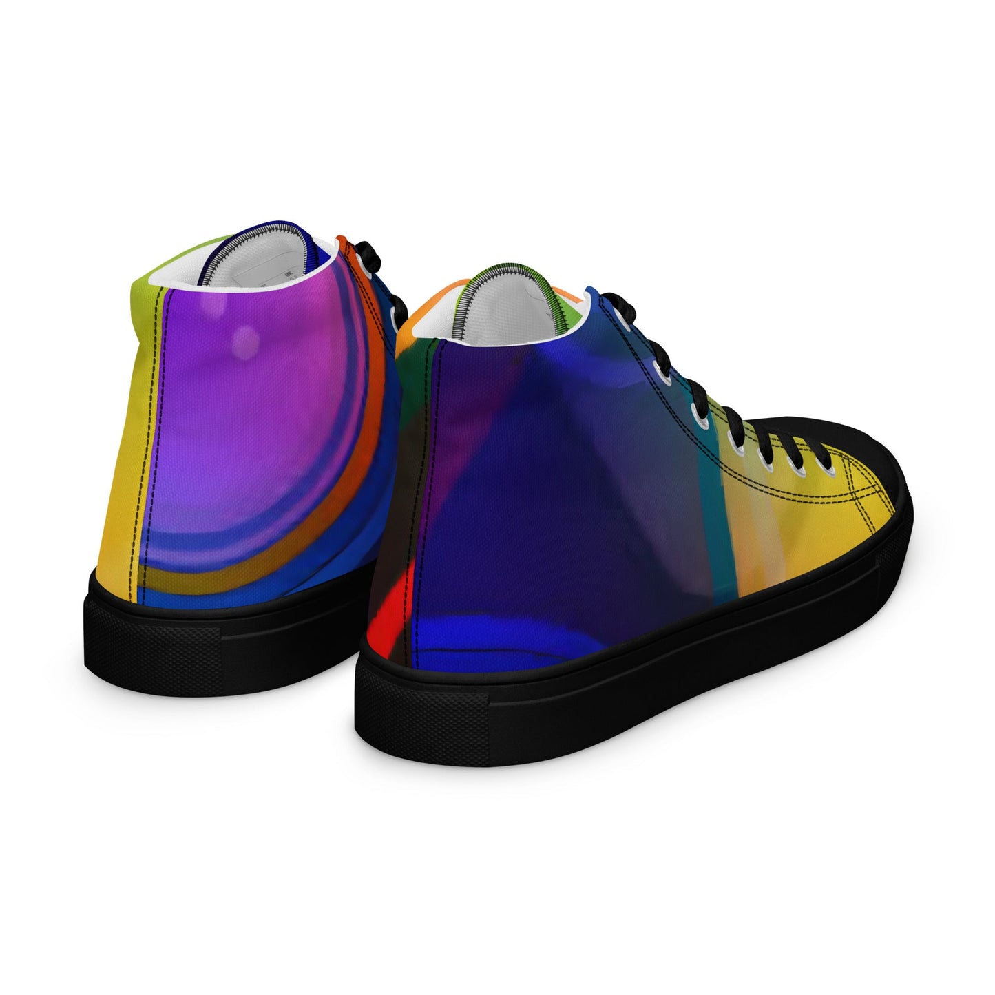 T.Eddy'sArt Studio High - Top Canvas Shoes: Colorful Currents - T.Eddy’s Art Studio