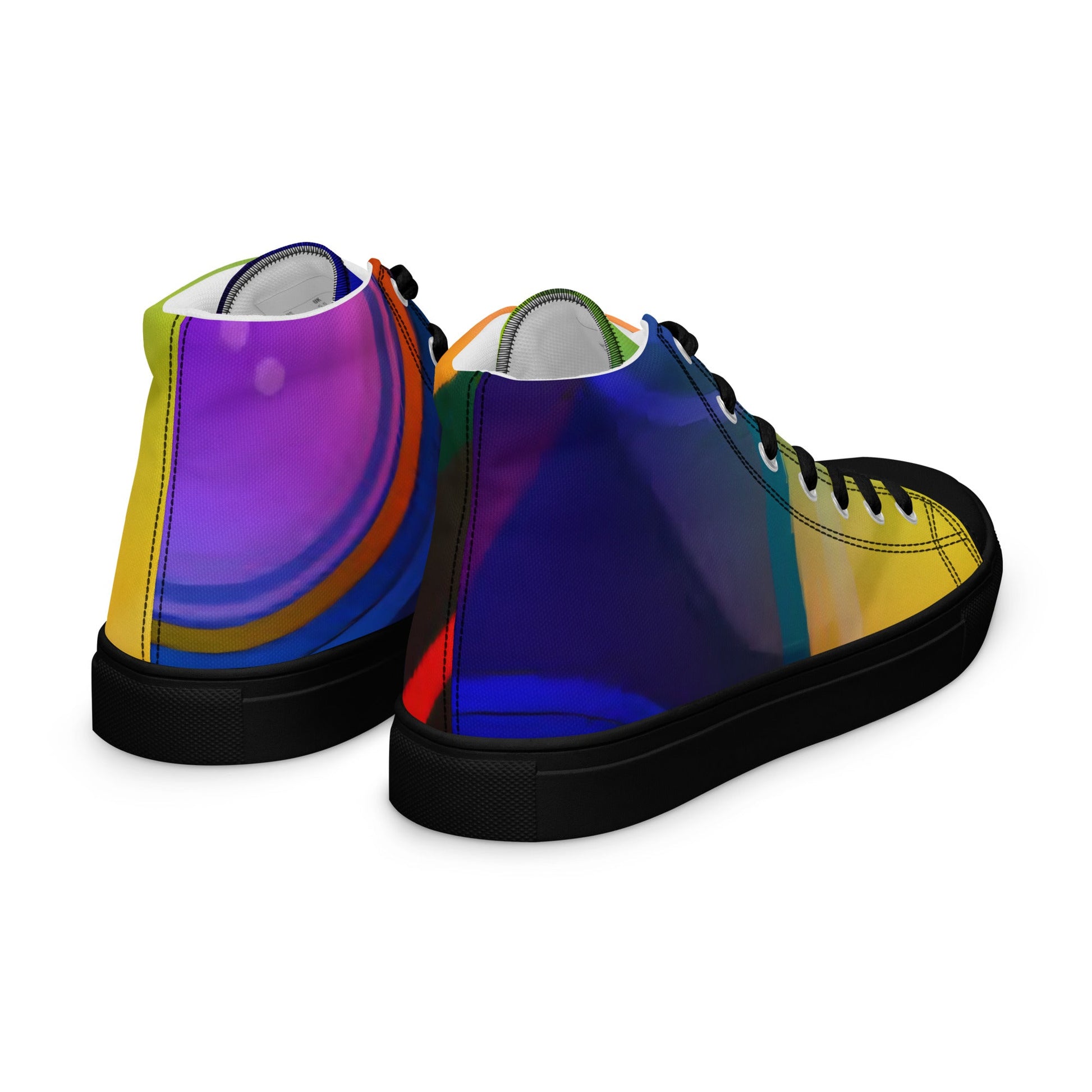 T.Eddy'sArt Studio High - Top Canvas Shoes: Colorful Currents - T.Eddy’s Art Studio