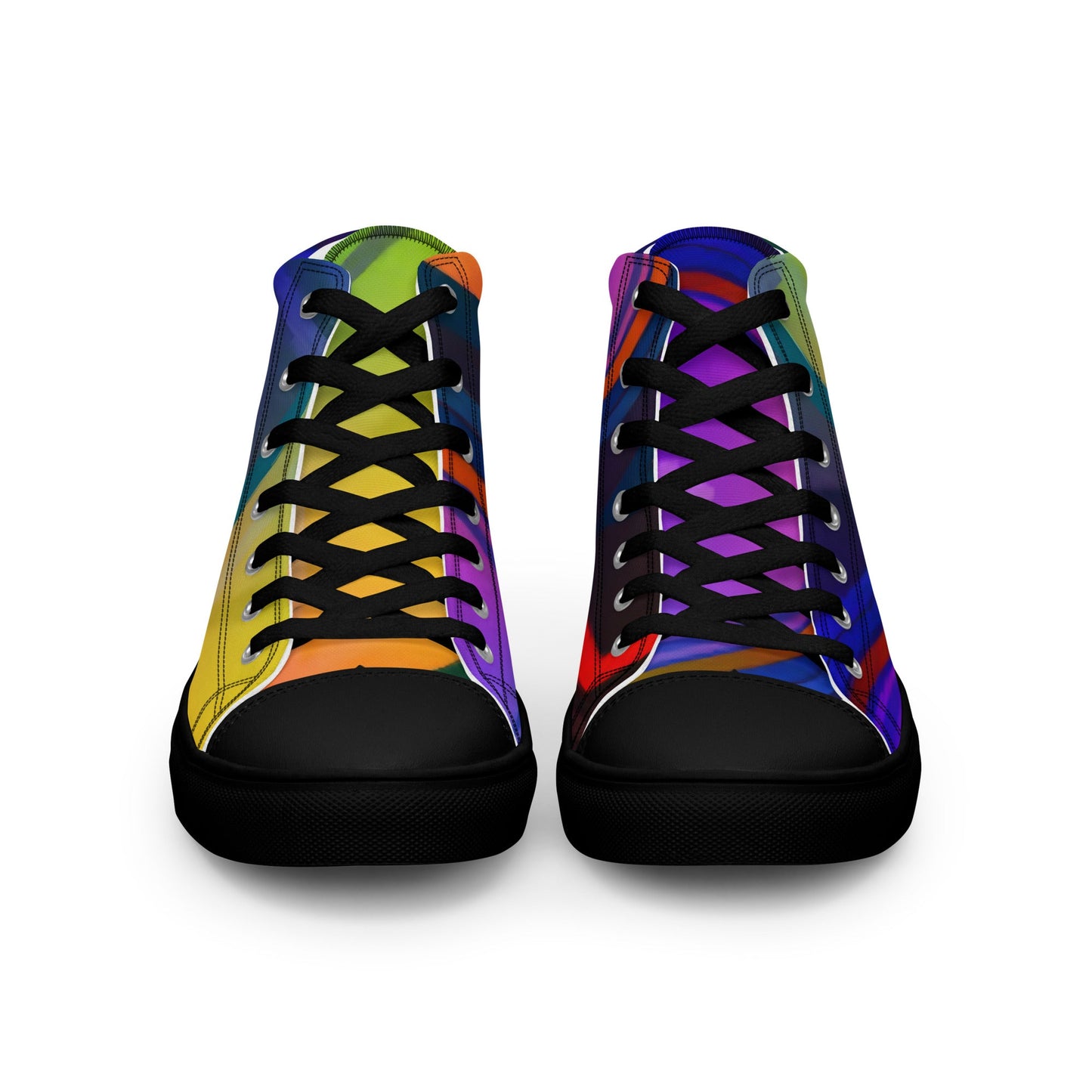 T.Eddy'sArt Studio High - Top Canvas Shoes: Colorful Currents - T.Eddy’s Art Studio