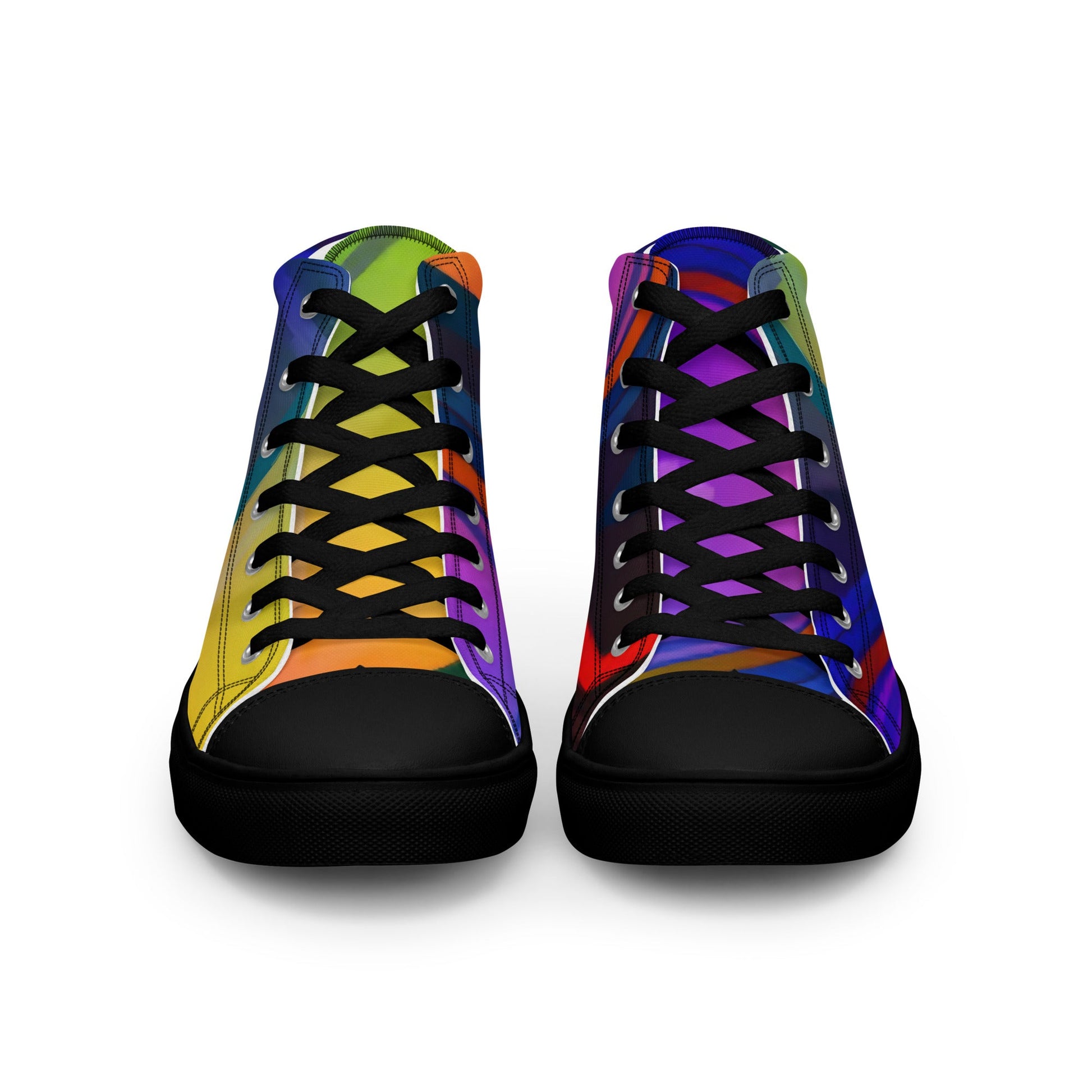 T.Eddy'sArt Studio High - Top Canvas Shoes: Colorful Currents - T.Eddy’s Art Studio