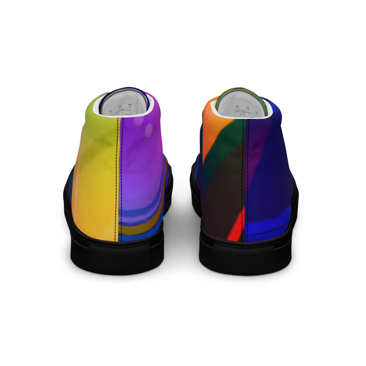 T.Eddy'sArt Studio High - Top Canvas Shoes: Colorful Currents - T.Eddy’s Art Studio