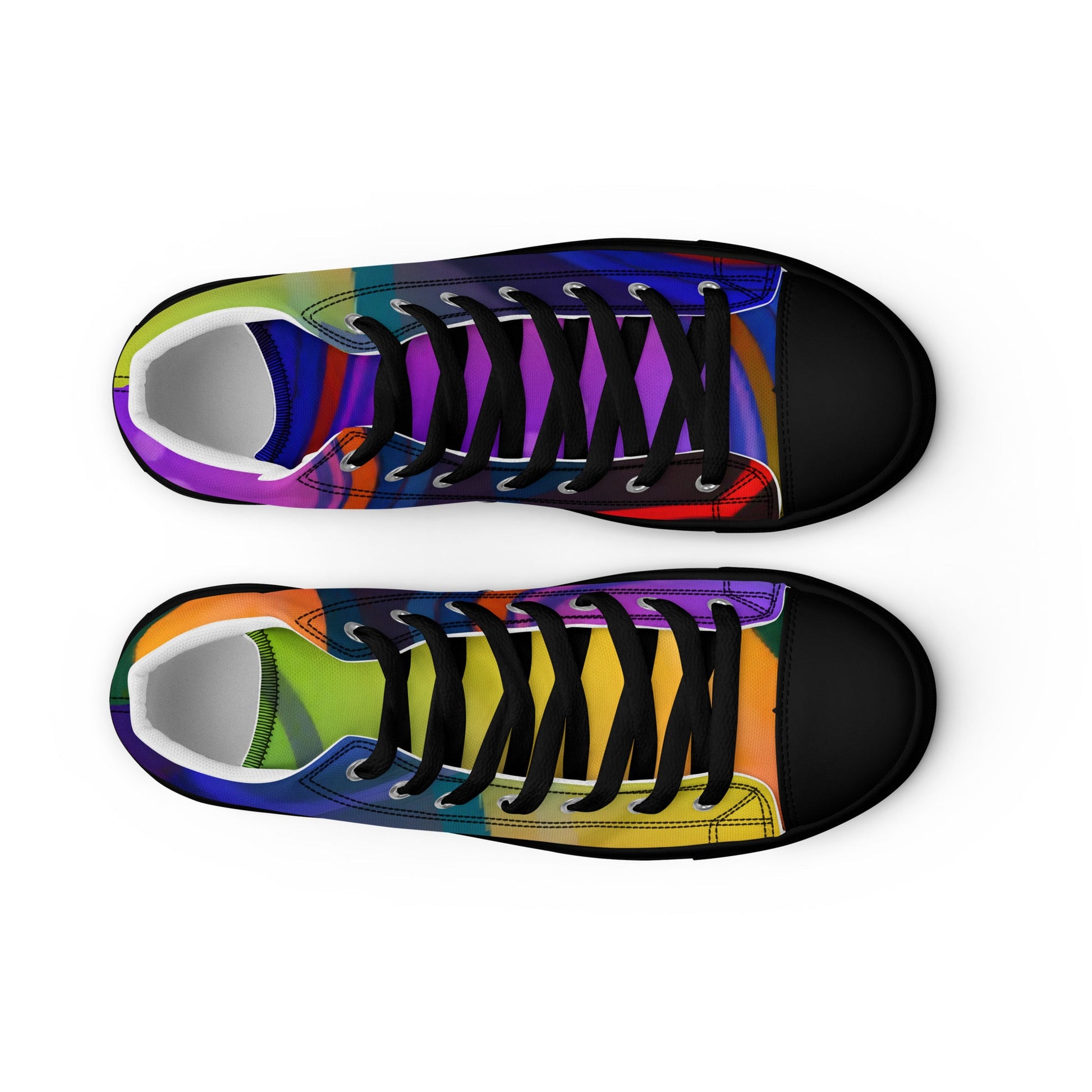 T.Eddy'sArt Studio High - Top Canvas Shoes: Colorful Currents - T.Eddy’s Art Studio