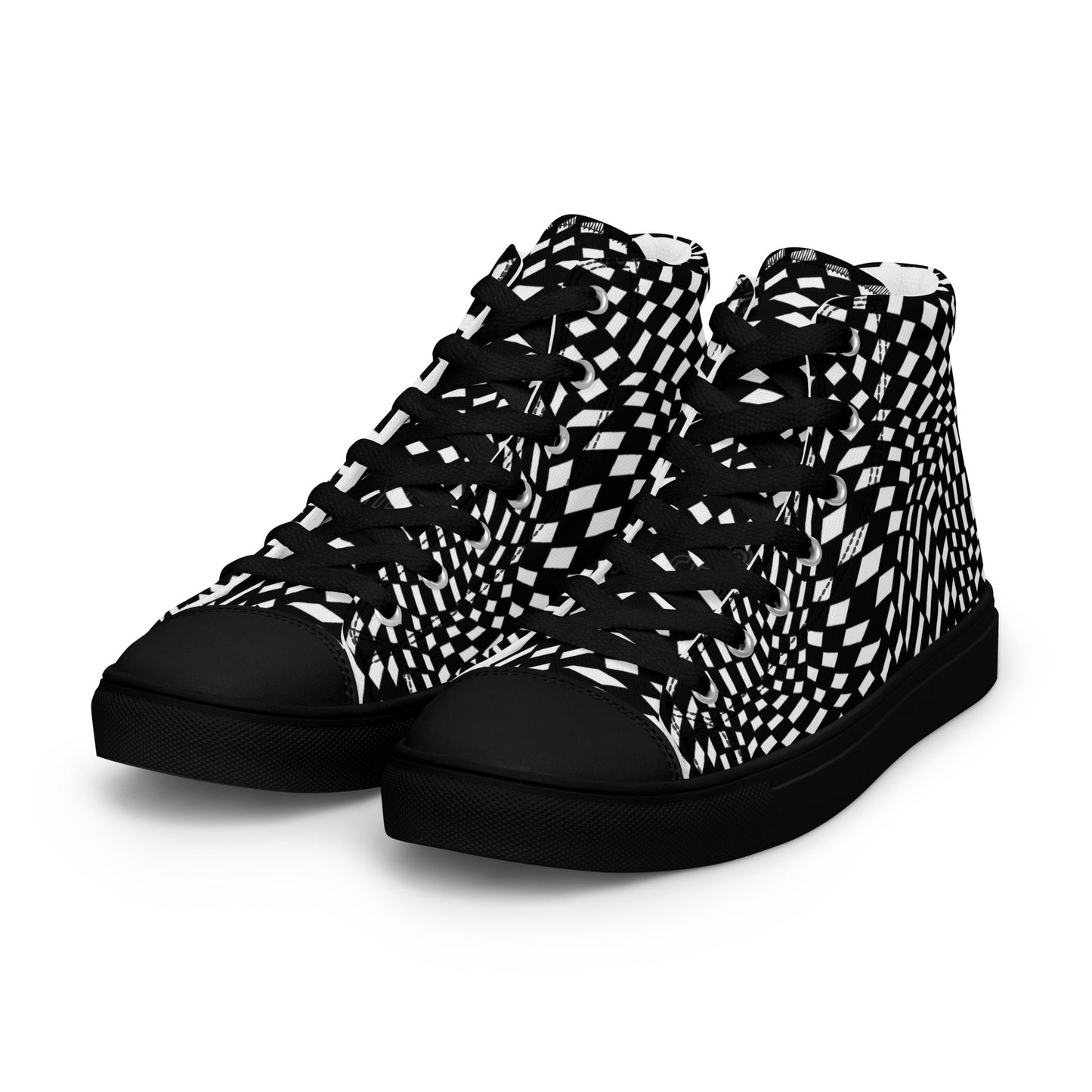 T.Eddy'sArt Studio High - Top Canvas Shoes: Optical Illusion - T.Eddy’s Art Studio