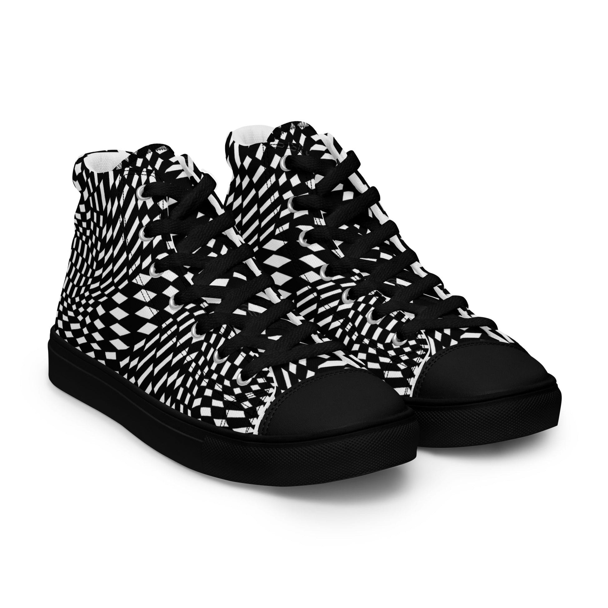 T.Eddy'sArt Studio High - Top Canvas Shoes: Optical Illusion - T.Eddy’s Art Studio