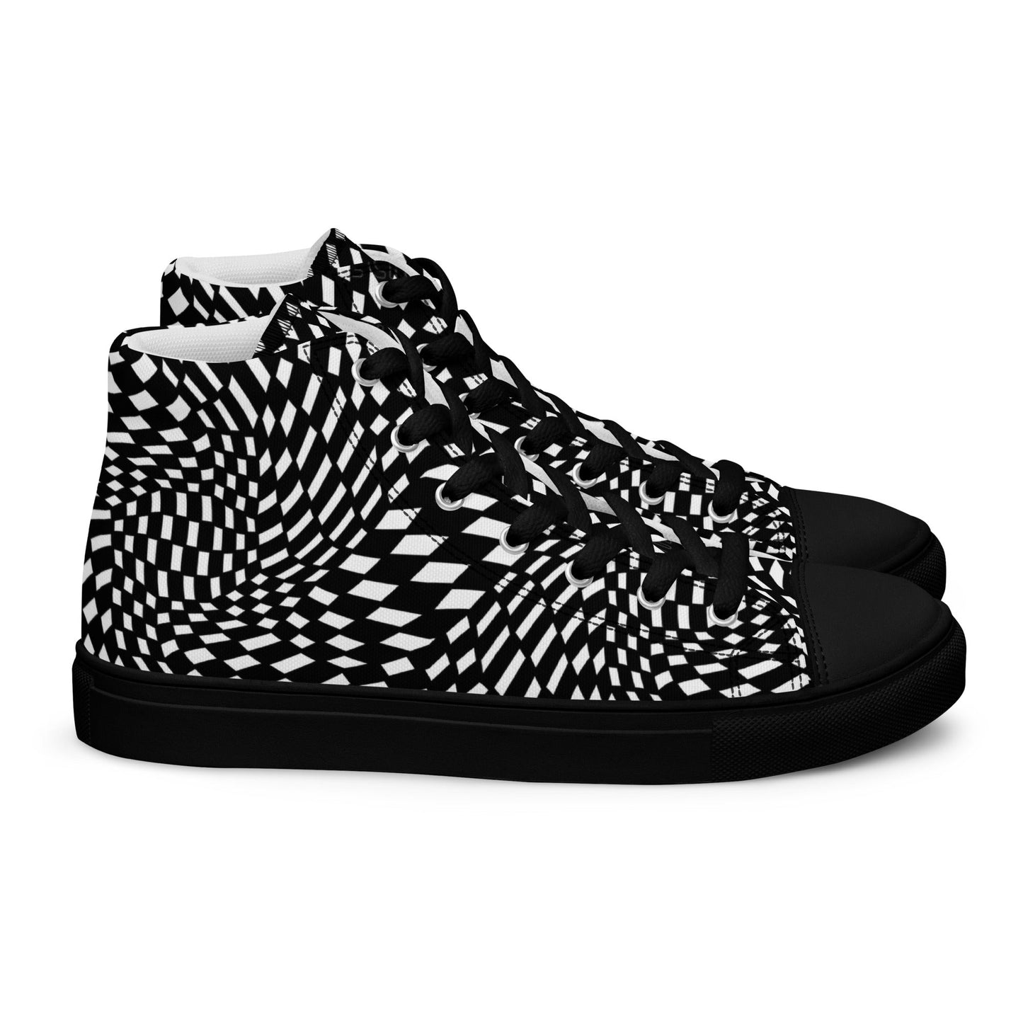 T.Eddy'sArt Studio High - Top Canvas Shoes: Optical Illusion - T.Eddy’s Art Studio