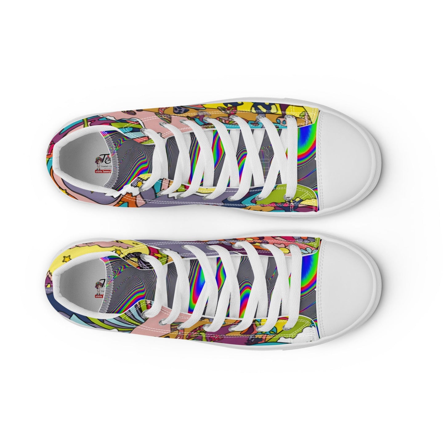 The "Psychedelic Garden" High - Tops - T.Eddy’s Art Studio