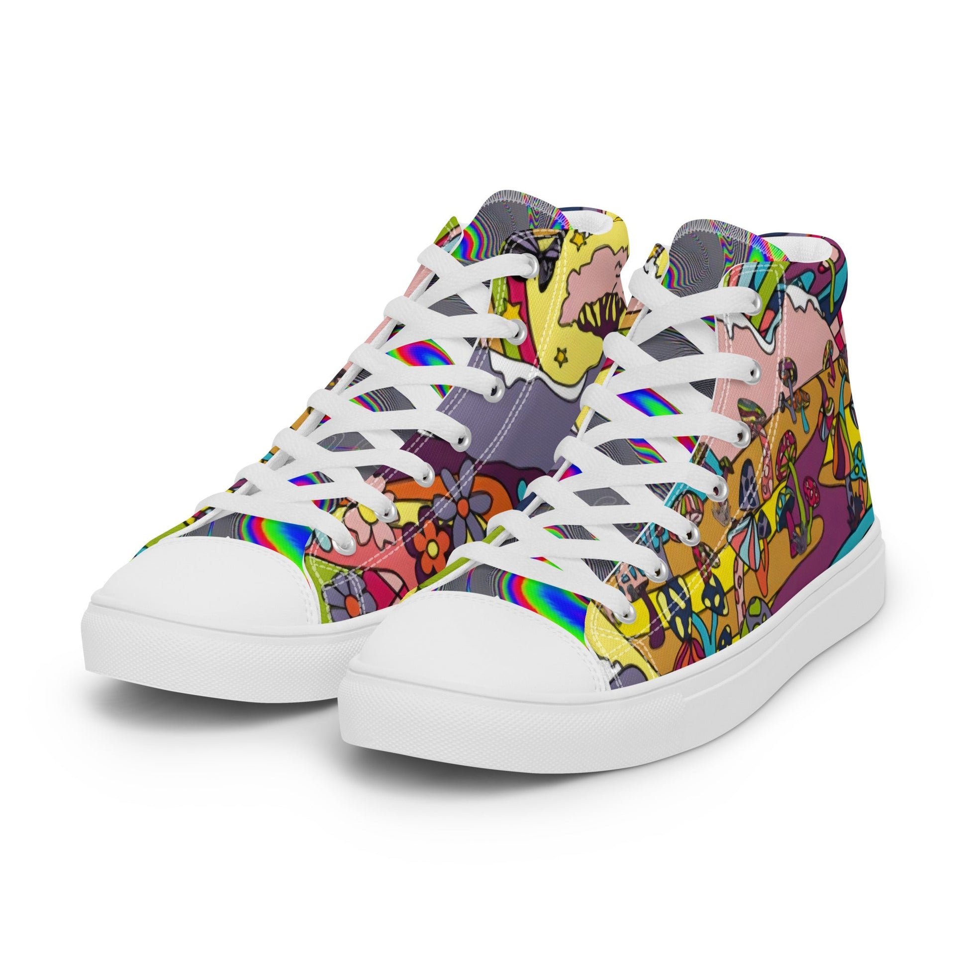 The "Psychedelic Garden" High - Tops - T.Eddy’s Art Studio
