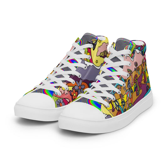 The "Psychedelic Garden" High - Tops - T.Eddy’s Art Studio