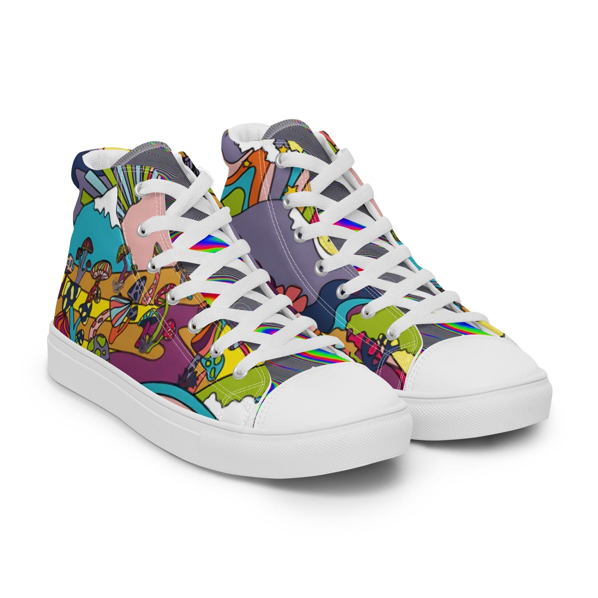 The "Psychedelic Garden" High - Tops - T.Eddy’s Art Studio