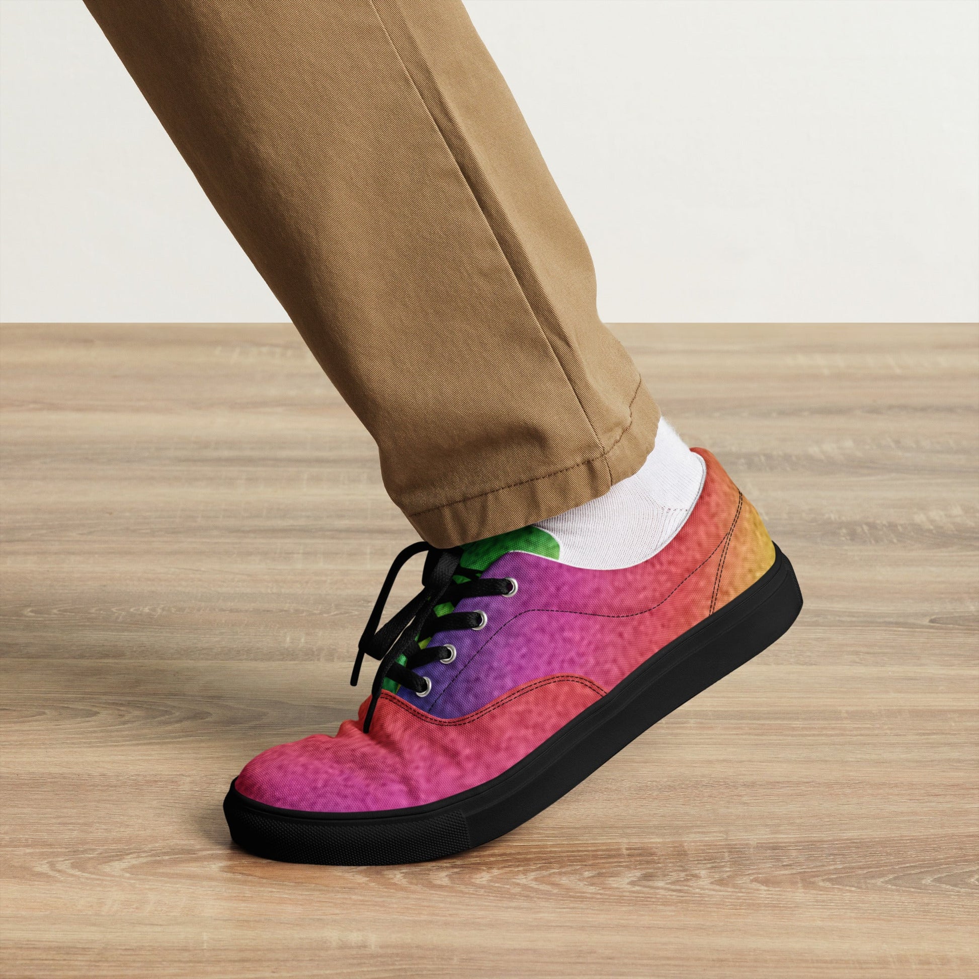 Vibrant Rainbow Lace - Up Shoes - T.Eddy’s Art Studio