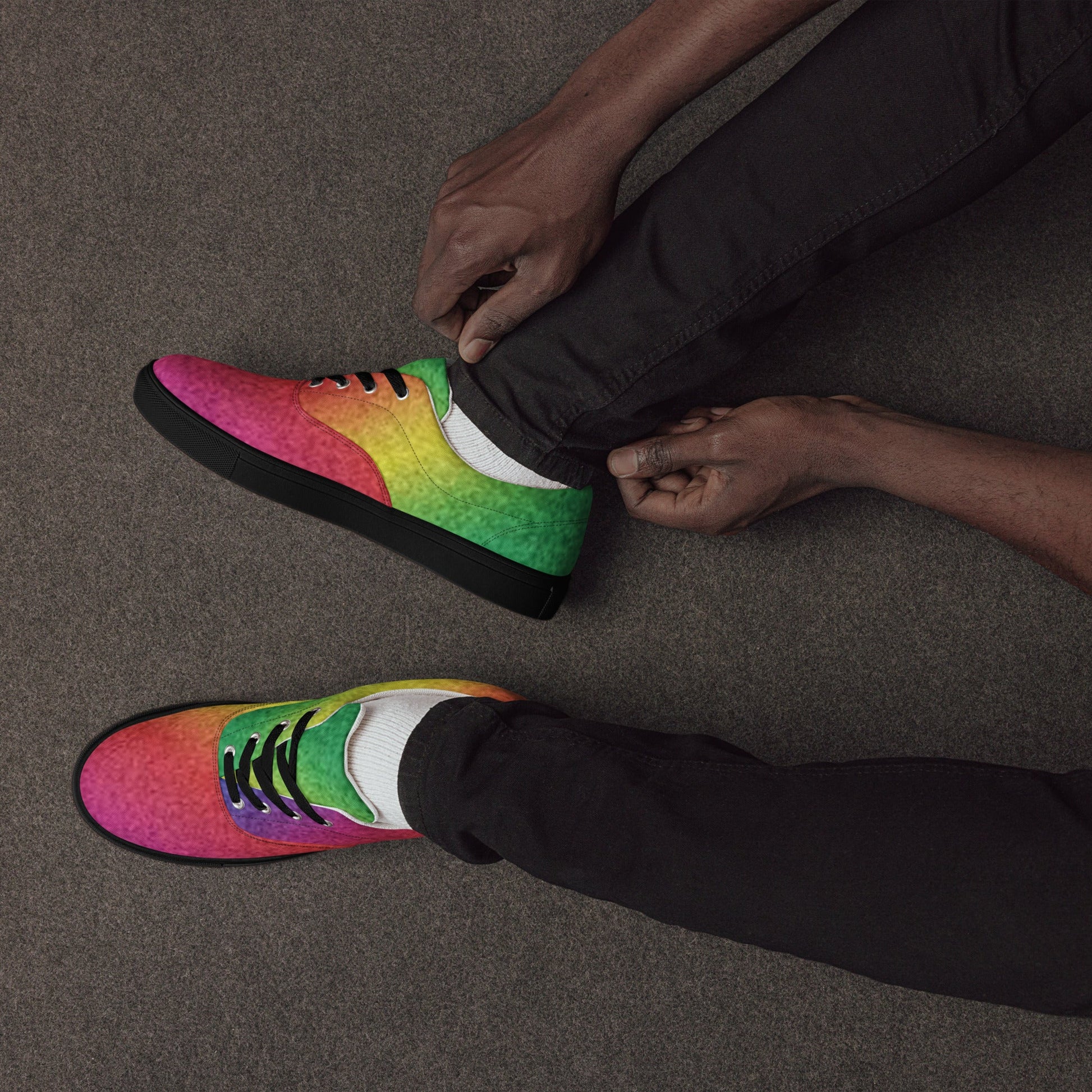 Vibrant Rainbow Lace - Up Shoes - T.Eddy’s Art Studio