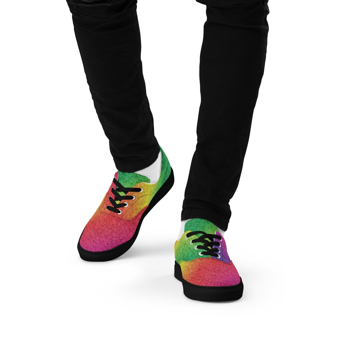 Vibrant Rainbow Lace - Up Shoes - T.Eddy’s Art Studio