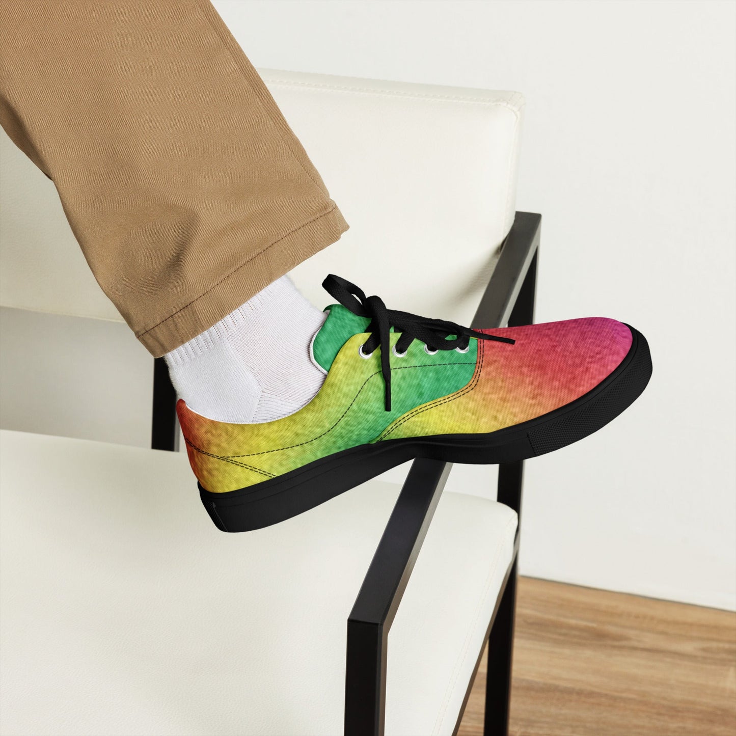 Vibrant Rainbow Lace - Up Shoes - T.Eddy’s Art Studio