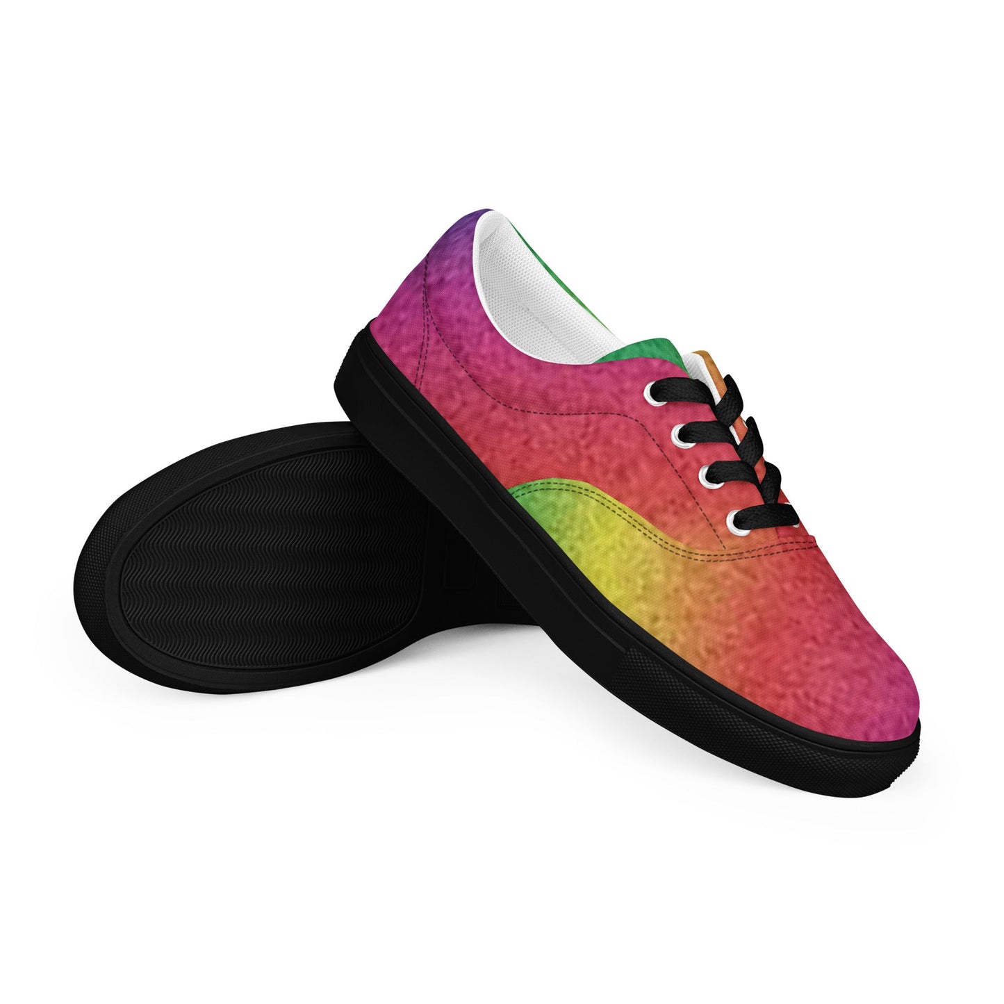 Vibrant Rainbow Lace - Up Shoes - T.Eddy’s Art Studio